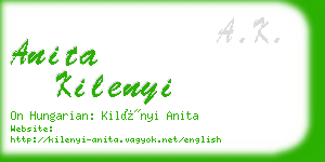 anita kilenyi business card